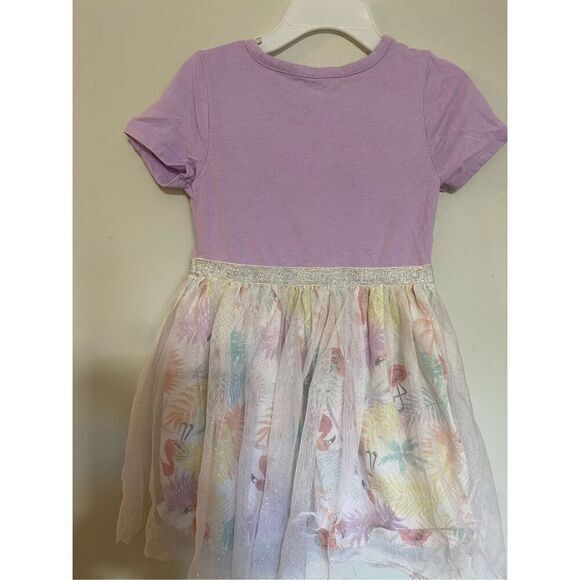 Little girls size, small purple,‎ flamingo, short sleeve dress - Picture 5 of 5